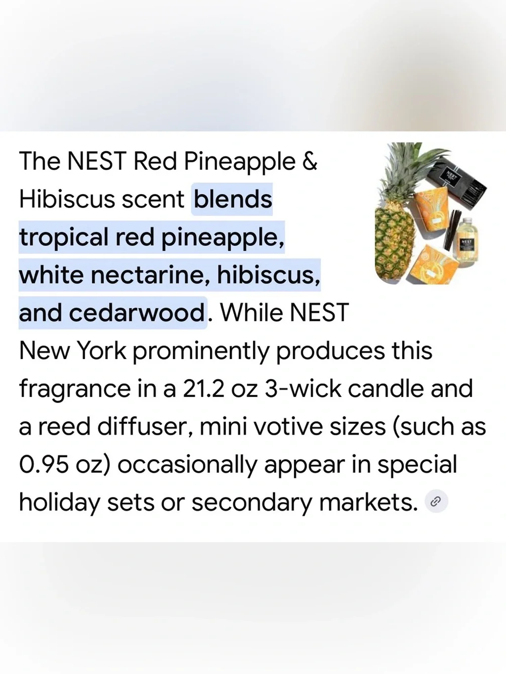 NEST  Red Pineapple/Hibiscus Candle .95oz